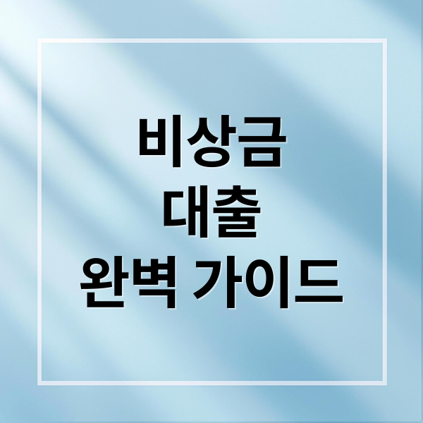 비상금
대출
완벽 가이드 (비상금 대출 한도 계산,비상금 대출 승인 조건)