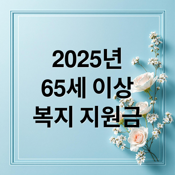 2025년
65세 이상
복지 지원금 (65세 이상 무료 복지 지원금)