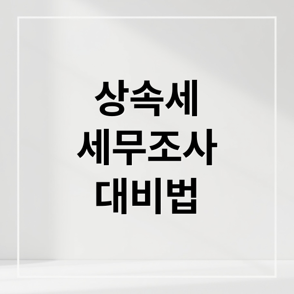상속세
세무조사
대비법 (상속세 세무조사 절차)