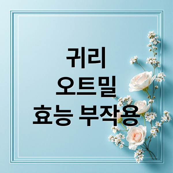 귀리
오트밀
효능 부작용 (귀리 효능 부작용)