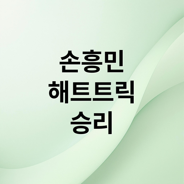 손흥민
해트트릭
승리 ( 토트넘 대 번리)