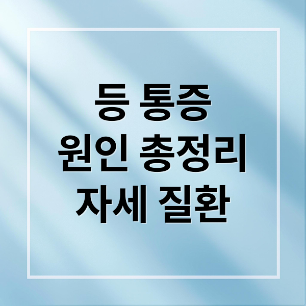 등 통증
원인 총정리
자세 질환 (등 통증 원인)