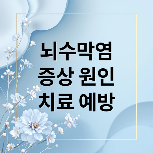 뇌수막염
증상 원인
치료 예방 (뇌수막염 증상 원인 종류 치료)