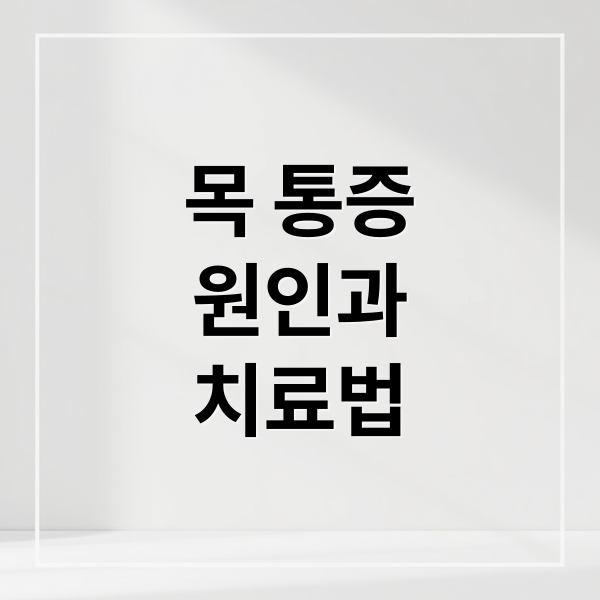 목 통증
원인과
치료법 (목 통증 병원)