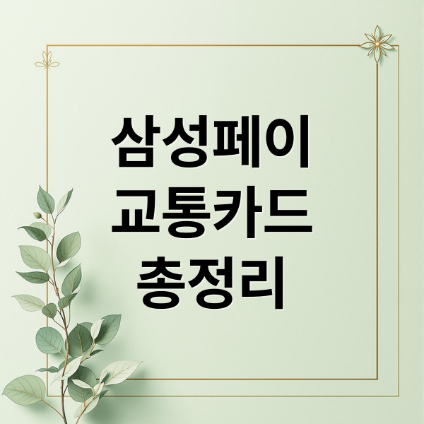 삼성페이
교통카드
총정리 (삼성페이 교통카드 청소년 할인)