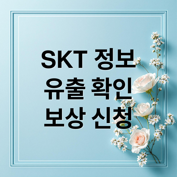 SKT 정보
유출 확인
보상 신청 (skt 개인정보 유출 조회)