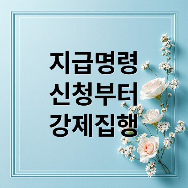 지급명령
신청부터
강제집행 (지급명령 비용 절차)