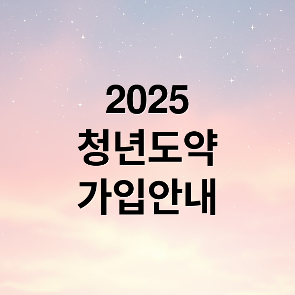 2025
청년도약
가입안내 (청년도약계좌)