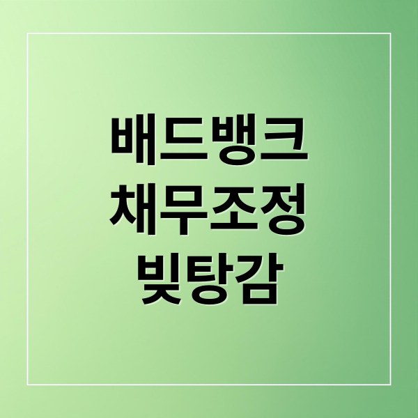 배드뱅크
채무조정
빚탕감 (배드뱅크)