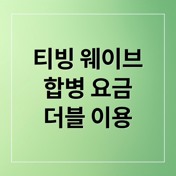 티빙 웨이브
합병 요금
더블 이용 (티빙 웨이브 합병 요금제)