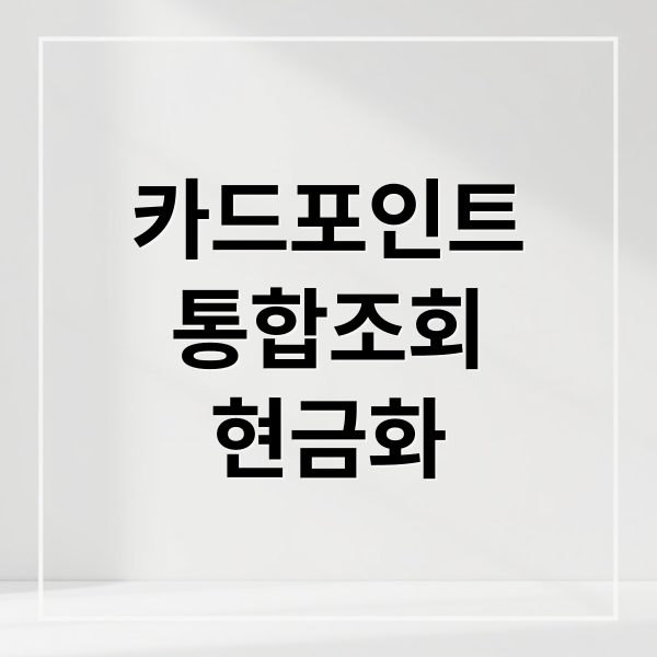 카드포인트
통합조회
현금화 (카드포인트 통합조회)