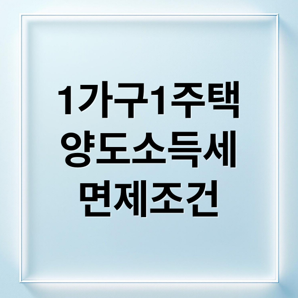 1가구1주택
양도소득세
면제조건 (양도소득세)