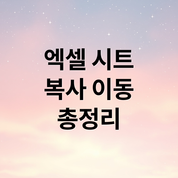 엑셀 시트
복사 이동
총정리 (엑셀 시트 복사 이동)