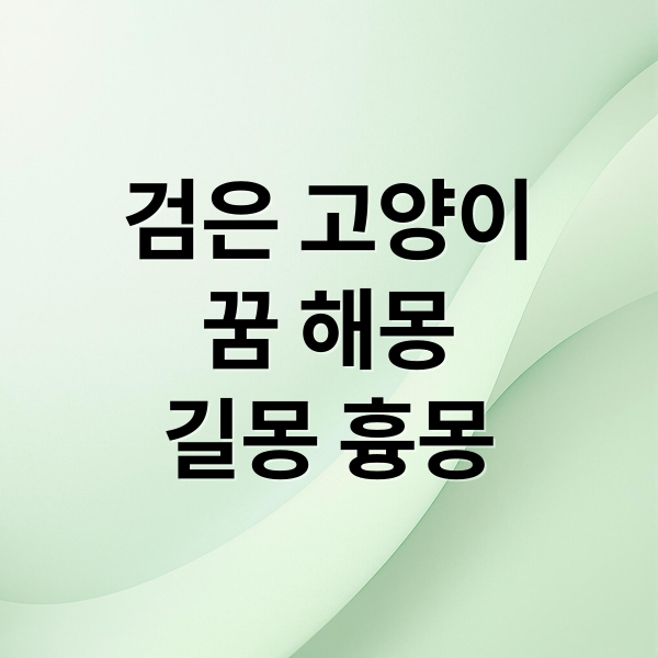 검은 고양이
꿈 해몽
길몽 흉몽 (검은 고양이 꿈 해몽 50가지)