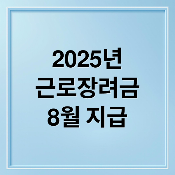 2025년
근로장려금
8월 지급 (2025년 근로장려금 8월 지급일)