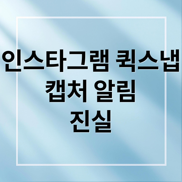 인스타그램 퀵스냅
캡처 알림
진실 (인스타 퀵스냅 캡처 알림)