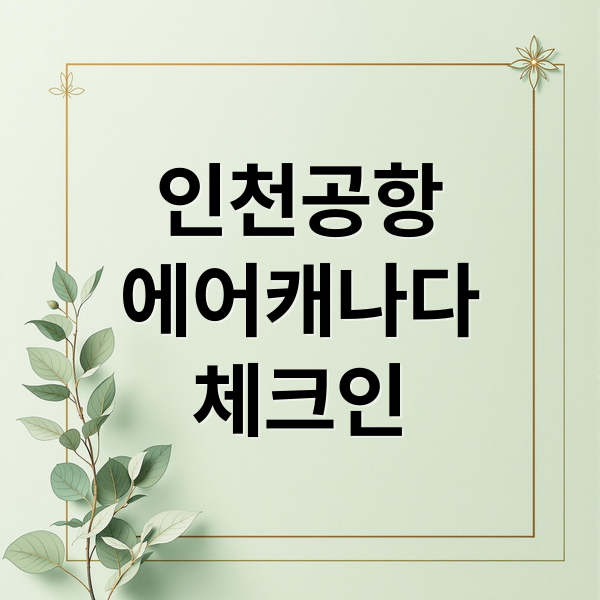 인천공항에어캐나다체크인 (인천공항 에어캐나다 체크인)