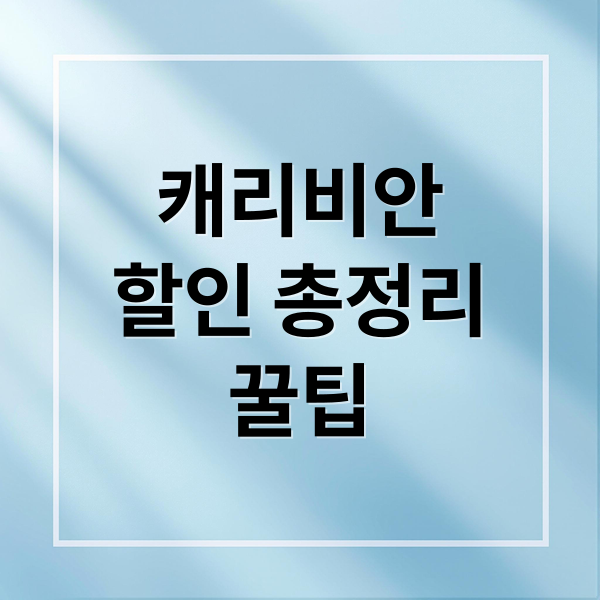 캐리비안
할인 총정리
꿀팁 (케리비안베이 할인)
