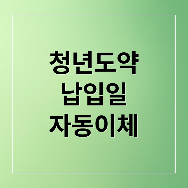 청년도약
납입일
자동이체 (청년도약계좌 납입일)