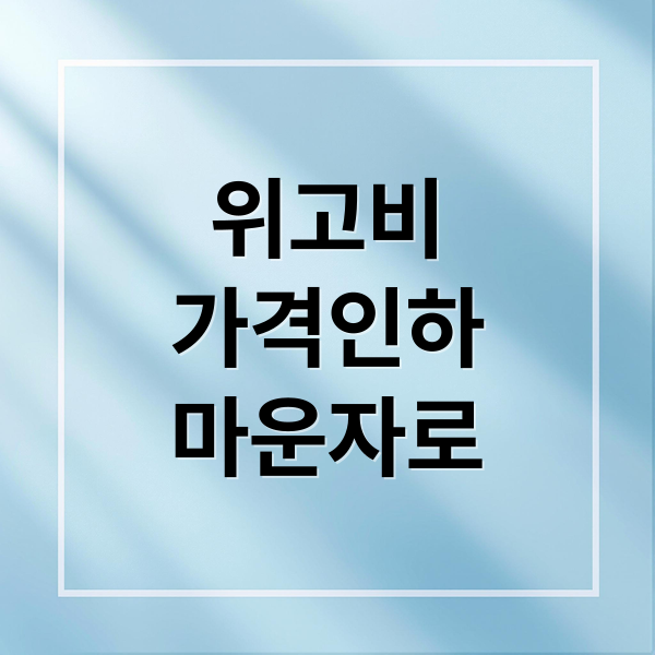 위고비
가격인하
마운자로 (위고비 가격 40% 인하)