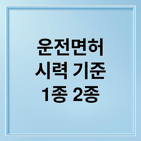 운전면허
시력 기준
1종 2종 (운전면허 적성검사 시력)