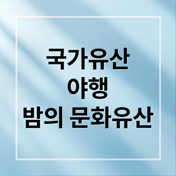 국가유산
야행
밤의 문화유산 (국가유산 야행)