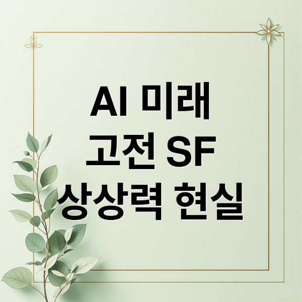 AI 미래
고전 SF
상상력 현실 (고전소설 속 예언과 현재의 인공지능, 무엇이 맞아떨어졌나)