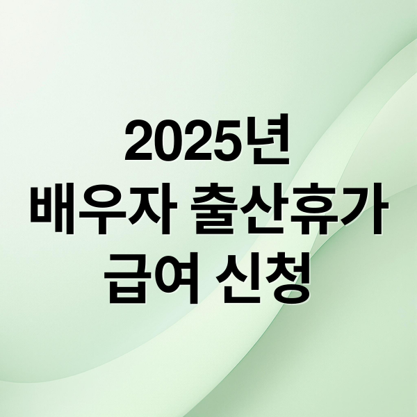 2025년
배우자 출산휴가
급여 신청 (배우자 출산휴가 급여 신청 서류)