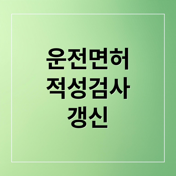 운전면허
적성검사
갱신 (운전면허 적성검사 준비물)