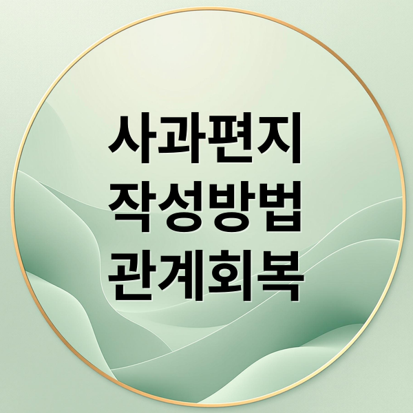 사과편지
작성방법
관계회복 (마음을 전하는 진심, 아내에게 사과편지 쓰는법)