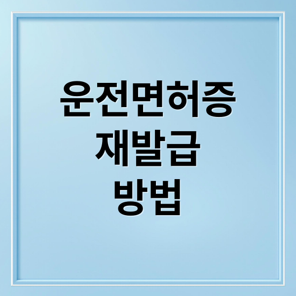 운전면허증
재발급
방법 (운전면허증 재발급 필요서류)